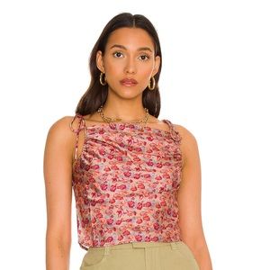 Free People Nights in Printed Cami in Fog Combo XS